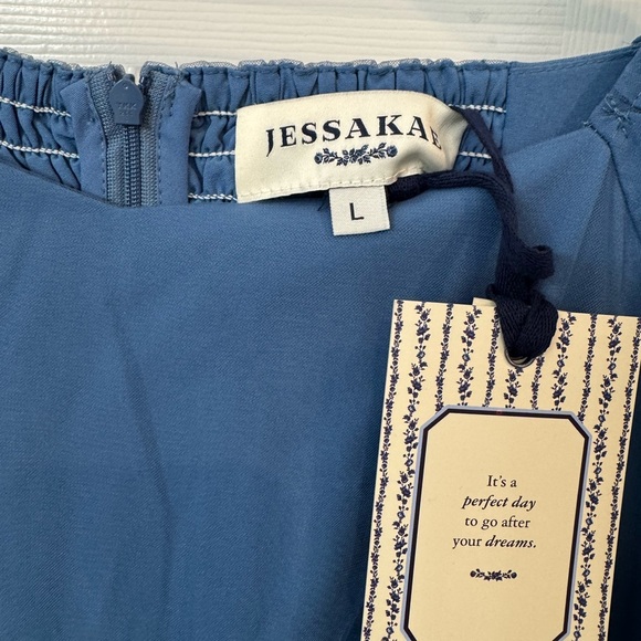 JessaKae Blue Dress with Ruffle Layers - Picture 3 of 3